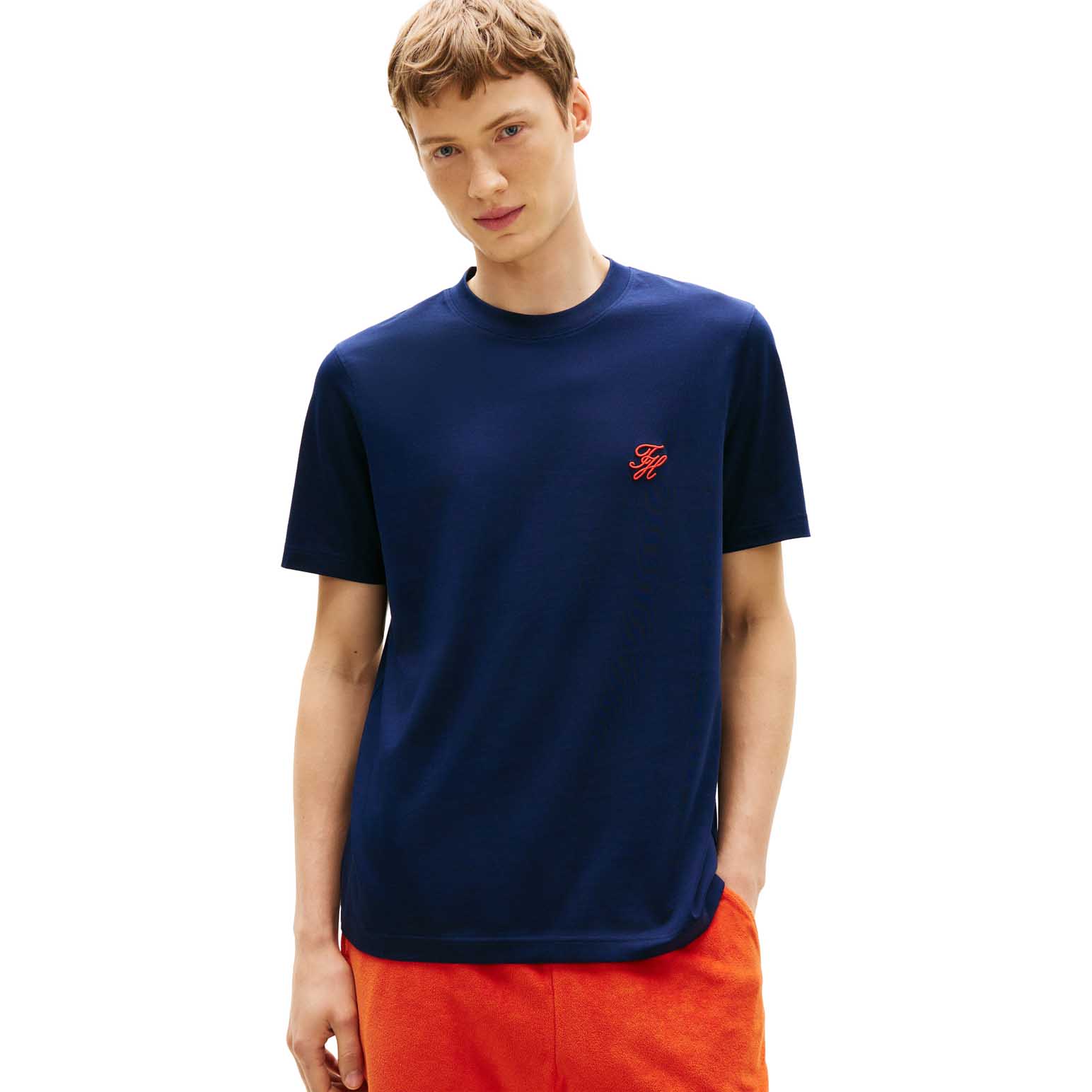 Tommy Hilfiger Logo Embroidery Jersey T-Shirt